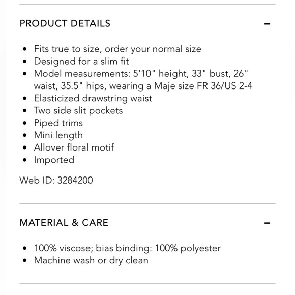 MAJE‎ NWOT Ikael Piped Floral Motif Mini Shorts - Picture 13 of 13